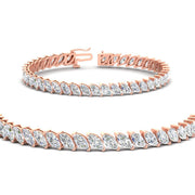 15 Carat Prong Set Marquise Tennis Bracelet